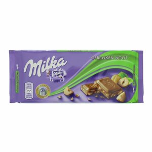 Milka tablet gebroken noot